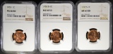 1955-P,D,S LINCOLN CENTS NGC MS-66 RD