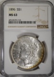 1896 MORGAN DOLLAR NGC MS63 COLOR