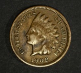 1908-S INDIAN HEAD CENT  VF-XF