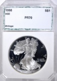 1998-P AMERICAN SILVER EAGLE, PCI PERFECT GEM PR