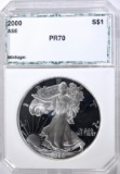 2000-P AMERICAN SILVER EAGLE, PCI PERFECT GEM PR