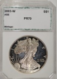 2003-W AMERICAN SILVER EAGLE, PCI PERFECT GEM PR