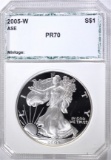 2005-W AMERICAN SILVER EAGLE, PCI PERFECT GEM PR