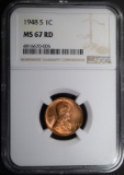 1948-S LINCOLN CENT, NGC MS-67 RED