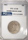 1821 CAPPED BUST QUARTER, PCI AU