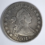 1801 BUST HALF DOLLAR VF - VERY RARE DATE