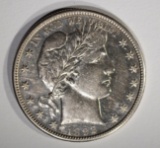 1892-S BARBER HALF DOLLAR, AU/BU