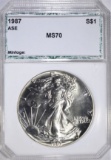 1987 SILVER EAGLE, PCI PERFECT GEM BU