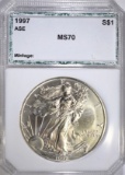 1997 SILVER EAGLE, PCI PERFECT GEM BU