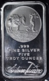 FIVE OUNCE .999 SILVER BAR (SILVERTOWNE)