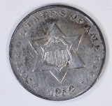 1852 3-CENT SILVER, AU