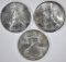 1993, 94 & 95 GEM BU AMERICAN SILVER EAGLES