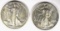 2 - 1942-S WALKING LIBERTY HALF DOLLARS