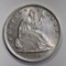 1861-S SEATED HALF DOLLAR  AU+
