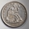 1840 SEATED LIBERTY HALF AU