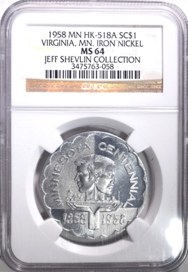 1958 MN - HK-518A SO CALLED DOLLAR, NGC MS-64