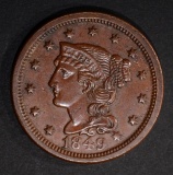 1849 LARGE CENT  AU/BU