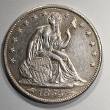1855-O SEATED HALF DOLLAR  CH BU