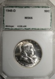 1948-D FRANKLIN HALF DOLLAR PCI SUPERB GEM