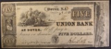 $5.00 UNION BANK AT DOVER NJ NOTE, NICE