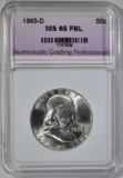 1963-D FRANKLIN HALF, NGP GEM BU FBL