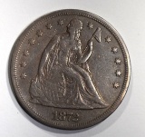 1872 SEATED LIBERTY DOLLAR XF