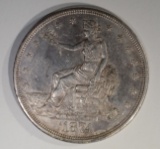 1874-CC TRADE DOLLAR AU+