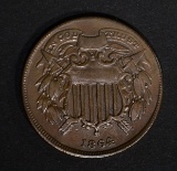 1864 TWO CENT PIECE SMALL MOTTO  XF+