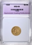 1928 $2.50 GOLD INDIAN, NGP CH/GEM BU