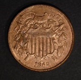 1869 TWO CENT PIECE  CH BU