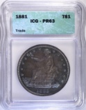 1881 TRADE DOLLAR ICG - PR63