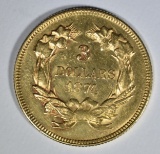 1874 $3 GOLD  BU PL