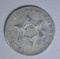 1852 3 CENT SILVER CH AU