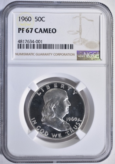 1960 FRANKLIN HALF DOLLAR, NGC PF-67 CAMEO