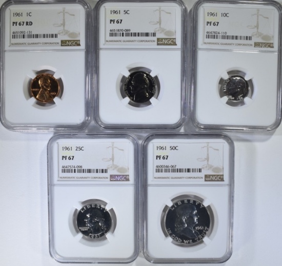 1961 COMPLETE PROOF SET ALL NGC PF67