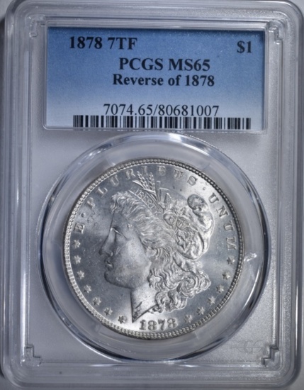 1878 7TF REVERSE OF 78 MORGAN, PCGS MS-65