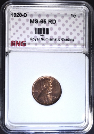 1928-D LINCOLN CENT RNG GEM BU RD