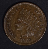 1869 INDIAN CENT XF+