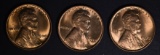 3 1930 GEM BU RED LINCOLN CENTS