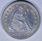 1873 SEATED LIBERTY QUARTER BU