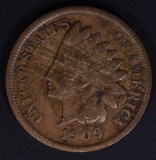 1909-S INDIAN CENT  VF/XF