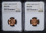 2 - 1960 D Lg Dt LINCOLN CENTS NGC