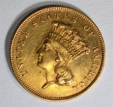 1861 $3.00 GOLD  RARE  NICE AU