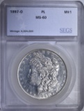 1897-O MORGAN DOLLAR, SEGS UNC PROOF-LIKE RARE