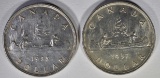 1935 & 1937 CANADIAN SILVER DOLLARS
