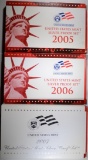 3 Silver Proof Sets 2005-2007