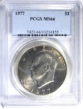 1977 CLAD EISENHOWER DOLLAR, PCGS MS-66