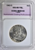 1962-D FRANKLIN HALF DOLLAR NGP SUPERB