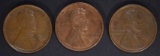 3 LINCOLN CENTS: 1919-S, 1917 & 1910