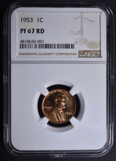 1953 LINCOLN CENT NGC PF67RD